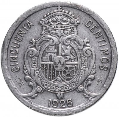 купить Испания 50 сентимо (centimos) 1926