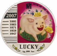 Купить Остров Ниуэ 1 доллар 2007 "Год свиньи: Удача"