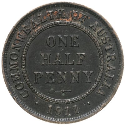 купить Австралия 1/2 пенни (penny) 1911