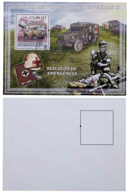 купить Мозамбик марки квартблок "Автомобили. Машины. История автомобилей. Спецтранспорт" 175 метикал 2009