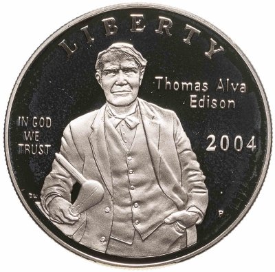 купить США 1 доллар (dollar) 2004 "125 лет лампочке Томаса Эдисона"