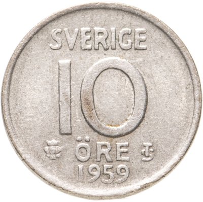 купить Швеция 10 эре (ore) 1959