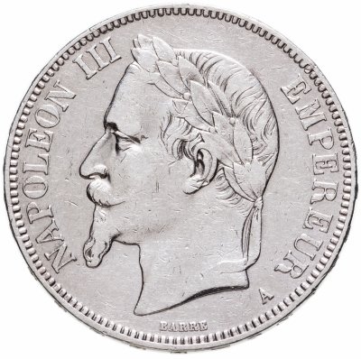 купить Франция 5 франков (francs) 1870 "A" - Париж