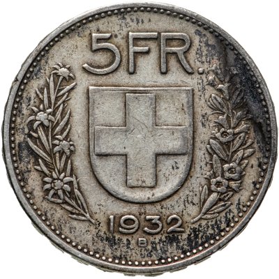 купить Швейцария 5 франков (francs) 1932