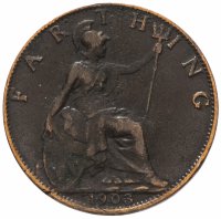 Купить Великобритания 1 фартинг (farthing) 1903