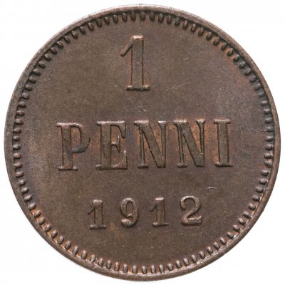 купить 1 пенни 1912 (монета для Финляндии в составе Российской Империи)
