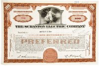 купить Акция США The Scrantion electric company 1953 г.