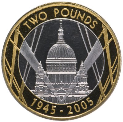 купить Великобритания 2 фунта (pounds) 2005 "60 лет Победы"