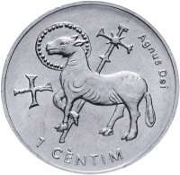 купить Андорра 1 сантим (centime) 2002 "Агнец Божий"