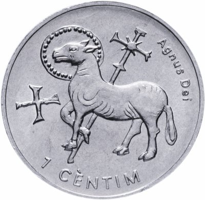 купить Андорра 1 сантим (centime) 2002 "Агнец Божий"