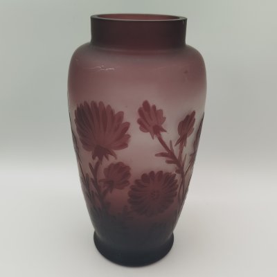 купить Ваза для цветов "Чертополох", стекло, травление, СССР, 1950-1960 гг.