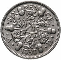 Купить Великобритания 6 пенсов 1928-1936