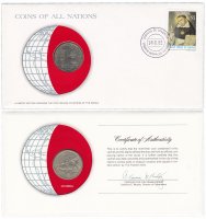 купить Серия «Монеты всех стран мира» - Колумбия 10 песо (pesos) 1981 (монета и 1 марка в конверте)