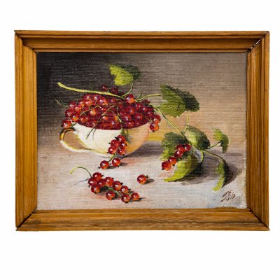 купить Картина "Красная смородина", холст на оргалите, масло, СССР, 1980-1990 гг.