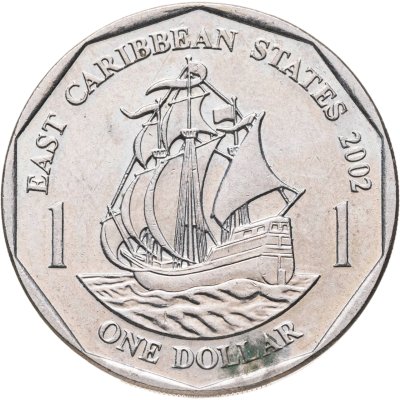 купить Восточные Карибы 1 доллар (dollar) 2002