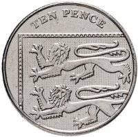 купить Великобритания 10 пенсов (pence) 2011-2015 (магнитная) "Фрагмент щита"