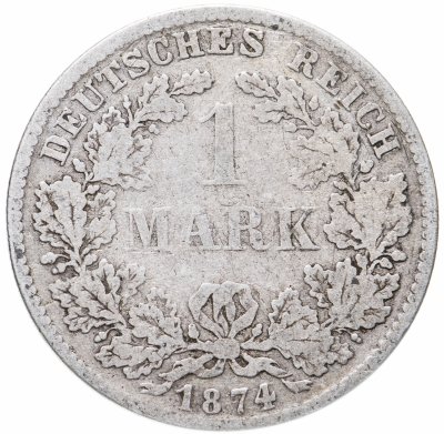 купить Германская Империя 1 марка 1874 знак монетного двора: "D" - Мюнхен