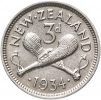 купить Новая Зеландия, 3 пенса (pence) 1934