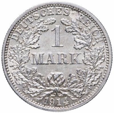 купить Германия 1 марка (mark) 1914 F знак монетного двора: "F" - Штутгарт