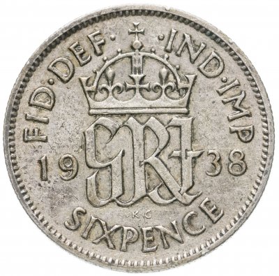 купить Великобритания 6 пенсов (pence) 1938
