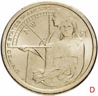 Купить США 1 доллар (dollar) 2014 D "Коренные Американцы - Гостеприимство индейцев"