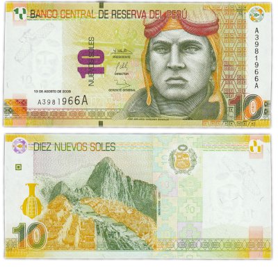купить Перу 10 новый соль 2009 (Pick 182)