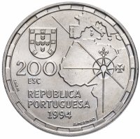 купить Португалия 200 эскудо (escudos) 1994 "500 лет с момента разделения зон влияния между Португалией и Испанией"