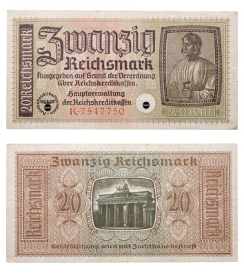 купить Германия, Третий Рейх 20 рейхсмарок 1940-1945