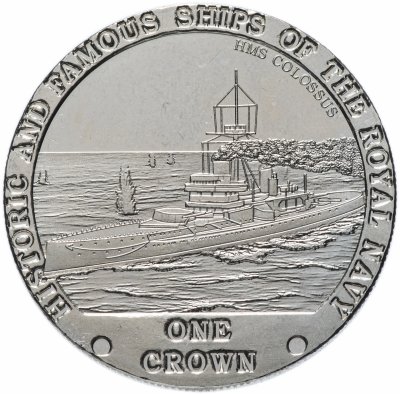 купить Тристан-да-кунья 1 крона 2008 "Знаменитые корабли Королевского флота - HMS Colossus"