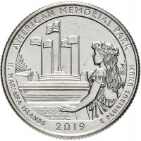 купить США 1/4 доллара (25 центов, квотер) 2019 D — "Национальные парки - Мемориал парк" (47-й парк)