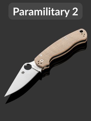 купить Складной нож Spyderco Paramilitary 2 (C81MPCW2), сталь Cru-Wear, рукоять Brown Canvas Micarta