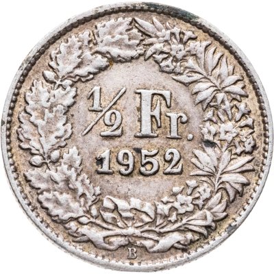 купить Швейцария 1/2 франка (franc) 1952