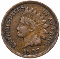 Купить США 1 цент (cent) 1907 Indian Head Cent