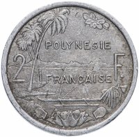 купить Французская Полинезия 2 франка (francs) 1975-2011 случайный год