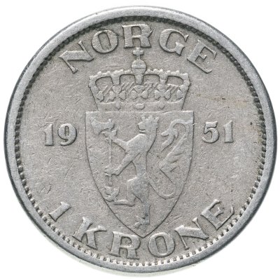 купить Норвегия 1 крона (krone) 1951