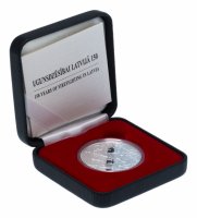 Купить Латвия серебряные 5 евро 2015 Proof "150 лет пожарной охране"