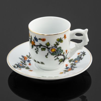 купить Миниатюра чайная пара, мануфактура "Decoration d'Artiste", фарфор, деколь, золочение, Decoration d'Artiste, Франция, 1990-2010 гг.