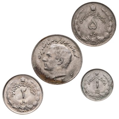 купить Иран набор монет 1-10 риалов 1976-1977 (4 шт.)