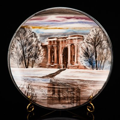 купить Блюдо настенное "Новая Голландия" (с биркой), художник Соколов Л.А., керамика, роспись, СССР, 1987 г.