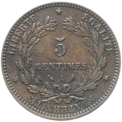 купить Франция 5 сантимов (centimes) 1897