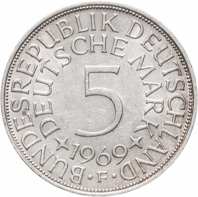 купить Германия 5 марок, 1969 Отметка монетного двора: "F" - Штутгарт