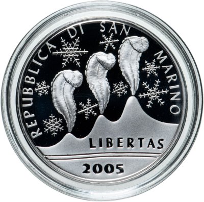 купить Сан-Марино 5 евро (euro) 2005 "XX зимние Олимпийские игры, Турин"