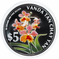 Купить Сингапур 5 долларов (dollars) 2006 "Орхидеи - Vanda Tay Chan Yan" (с сертификатом)