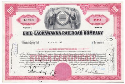 купить Акция США ERIE- LACKAWANNA RAILROAD COMPANY 1961- 1966 гг.