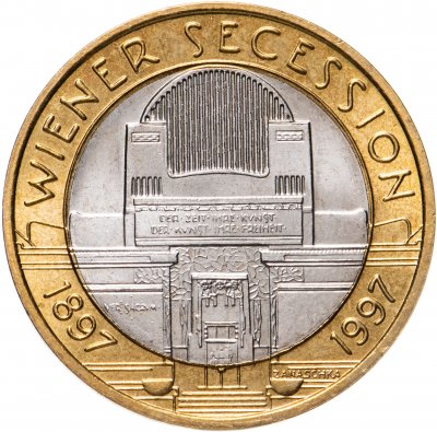 купить Австрия 50 шиллингов (shillings) 1997 100 лет Венскому сецессиону