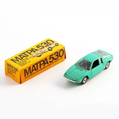 купить Модель автомобиля коллекционная "Матра 530", в родной коробке, пластик, металл, Московский завод игрушек "Кругозор", СССР, 1970-1990 гг.