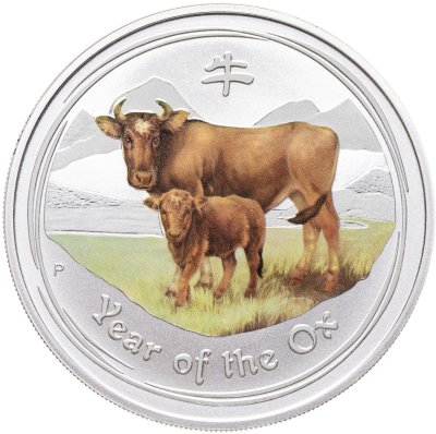 купить Австралия 1 доллар 2009 Unc "Восточный календарь - год Быка-2" с цветной эмалью
