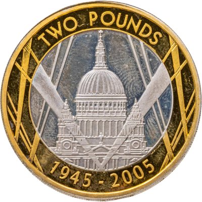 купить Великобритания 2 фунта (pounds) 2005 "60 лет окончанию Второй мировой войны"