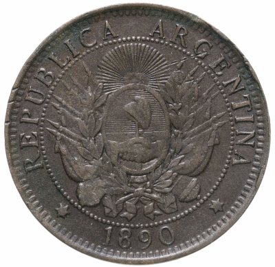 купить Аргентина 2 сентаво (centavos) 1890
