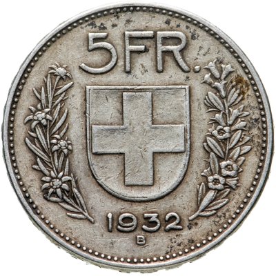 купить Швейцария 5 франков (francs) 1932